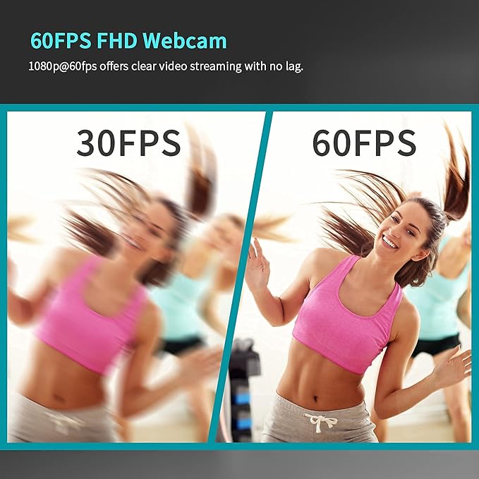 NexiGo N620E Webcam with Light 1080P 60FPS AutoFocus ePTZ 2X Digital Zoom Plug and Play [Software Included] FHD Streaming Web Camera Dual Stereo Mics for Zoom Skype Teams PC Mac Laptop Desktop