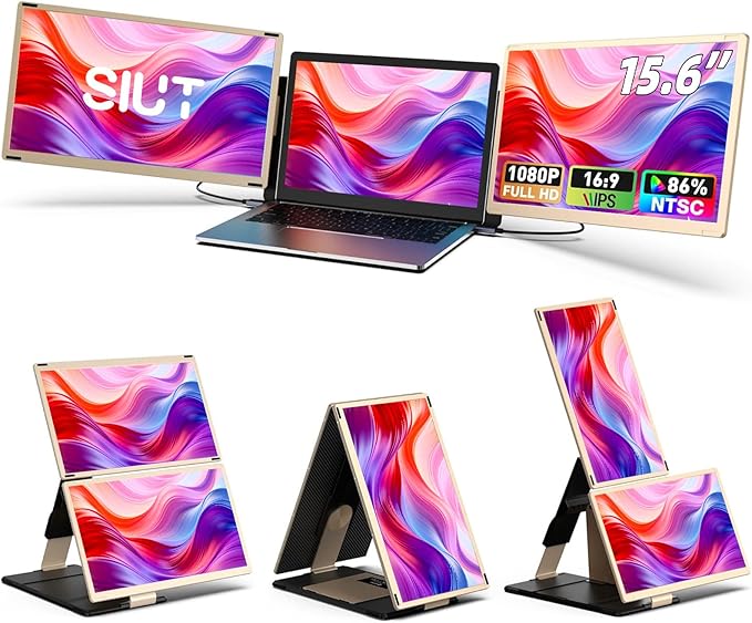 Laptop Screen Extender - 15.6'' 1080P Monitor Extender Detachable Screen Triple Monitor for Laptop 13-17.3 Compatible with Mac/Windows