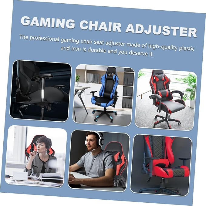 Zerodeko 6 Pcs Chair Regulators Multi Angle Adjusters for Gaming and Office Chairs Plastic Angle Tuners Replacement Parts for E Sports Seat Easy to Install Black