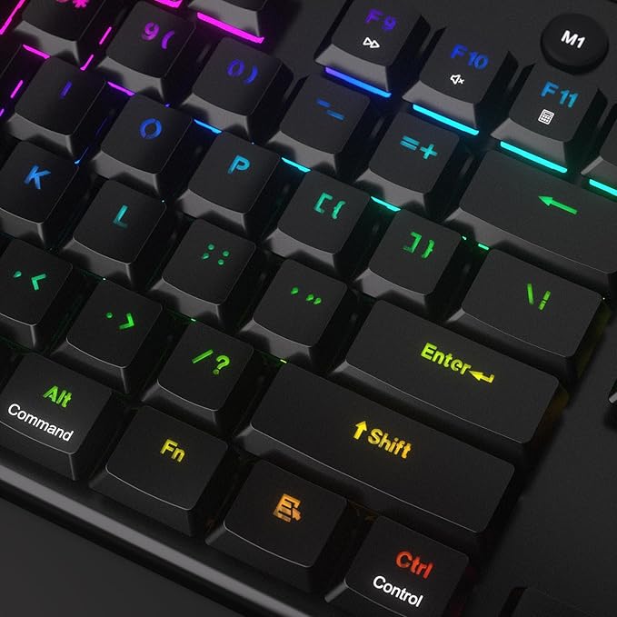 Redragon K618 PRO 3-Mode Wireless RGB Mechanical Keyboard BT/2.4Ghz/Wired Low Profile Win/Mac Gaming Keyboard w/Ultra-Thin Design Dedicated Media Control &amp Tactile Blue Switch
