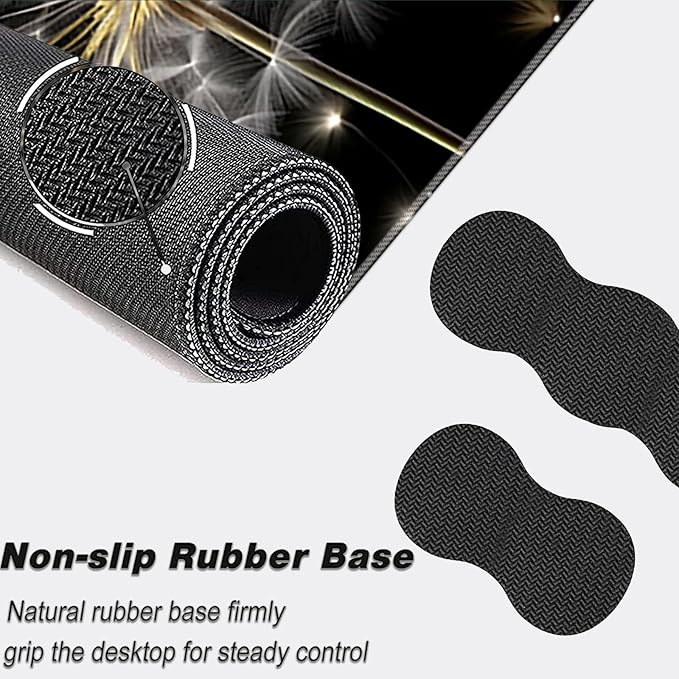 Keyboard Mouse Pad SetLarge Mouse Pad+Keyboard Wrist Rest+Wrist Support+Coaster31.5x11.8in Extended Desk Mat for Computer Laptop Office Home-Dandelion