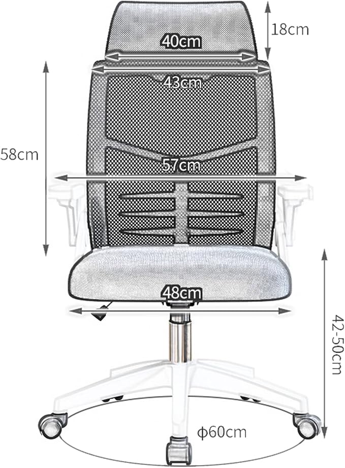 Office Study Chair Rotating Chair Ergonomic Computer Chair Staff Chair Home Dormitory Backrest Student Gaming Chair Office Chair (Size:Steel feetColor:B)