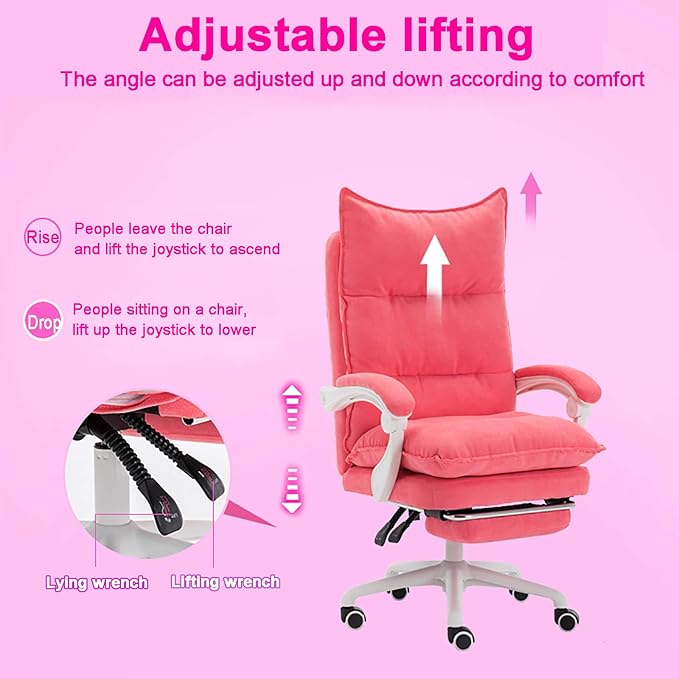 Office Chair Gaming Chair Computer Chair Ergonomic Computer Chair PU Leather Office ChairHigh Back Gaming Chair Height Adjustable Swivel Chair Tilt Recliner ChairModern Girls Desk Chair fo