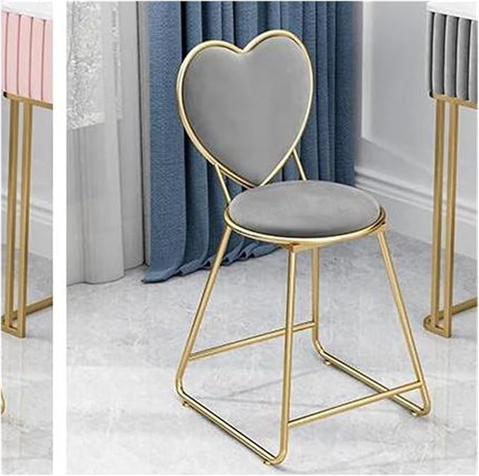 Round Stool Industrial Gaming Chair with Cushioned Seat for Office Bedroom and Vanity White Leather Home Furniture