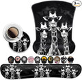 Rectangular Mouse Pad Wrist Protector-Printed with Cool Giraffes Ergonomically Non-Slip Rubber Comfortable Computer Keyboard Wrist Rest Desktop Decoration Office Accessories Computer Mouse Desk Pad