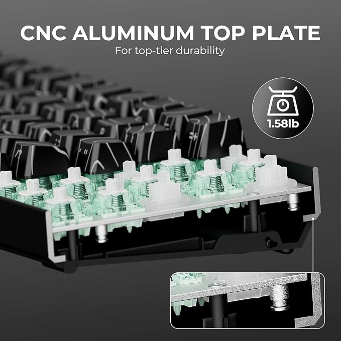 x XVX HE68 Pro Rapid Trigger Keyboard 60% PercentHall Effect Keyboard with Gateron Magnetic Jade Pro SwitchCNC Aluminum Frame Topographic Custom Mechanical Key Board for PC/Laptop/Xbox/PS4/PS5Black