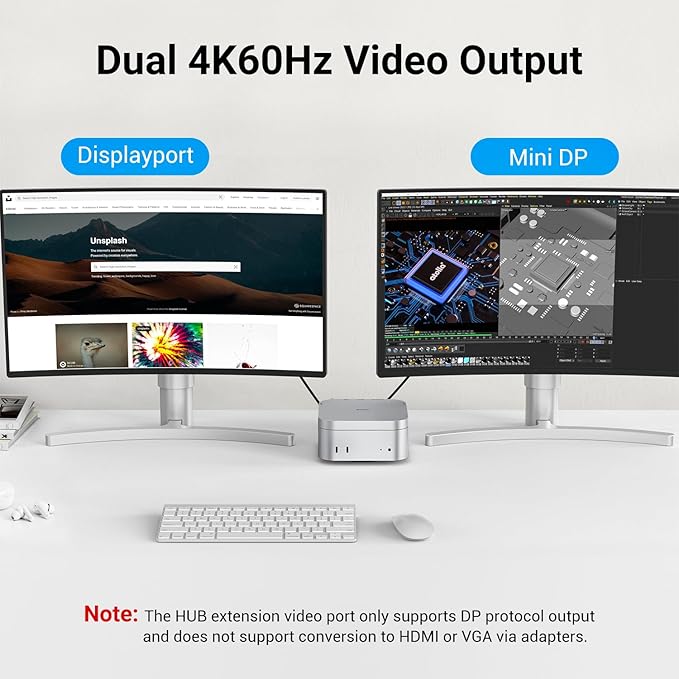 6-in-1 USB-C Dock for Mac mini M4 – 4K@60Hz Mini DP USB C Hub Multiport Adapter with USB C to 4K@60Hz DP 2 USB 3.0 Ports TF/SD Card Slot Docking Station for Mac mini M4/M4 Pro