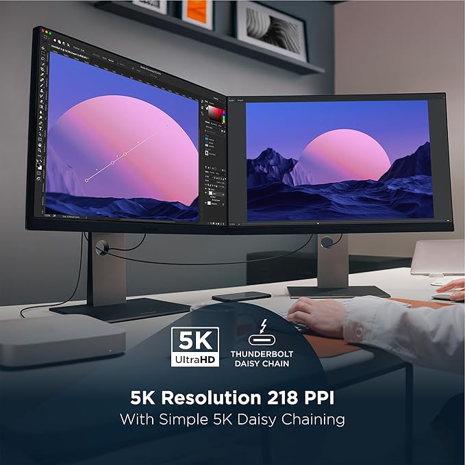 ViewSonic VP2788-5K 27 5K Mac-Ready Monitor with 100% sRGB 99% DCI-P3 Pantone Validated Advanced Ergonomics Thunderbolt 4 USB Hub HDMI and DP for Home and Office