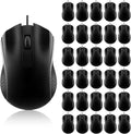 Bonuci 30 Pack USB Wired Mouse 3 Button Corded Computer Mice Bulk USB Mouse for PC Desktop Laptop Office School Classroom Use(Black)
