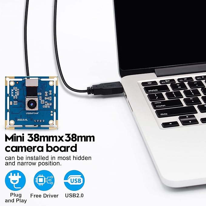ELP 8MP USB Camera - Autofocus 4K PC &amp Raspberry Pi Mini UVC USB2.0 Webcam Board IMX179 Industrial Lightburn Camera for Laptop