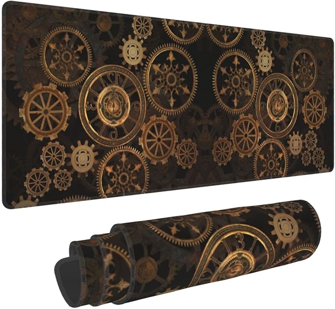 Cool Steampunk-Large Mouse Pad Gaming Mousepad XL 12x31.5 in Desk Pad Large Non-Slip Rubber Base Desk Mats on Top of Desks Mouse Pads for Wireless Mouse Computer Desks Accessories