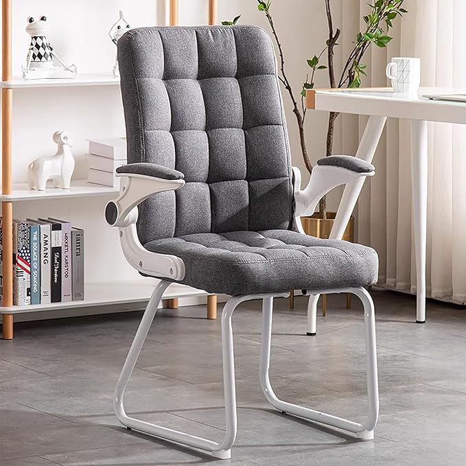 BK&ampMF Modern High-Back Home Office Chair Ergonomic Desk Chair Task Swivel Chair with flip-up Armrests with Lumbar Support for Back Pain WomenJ