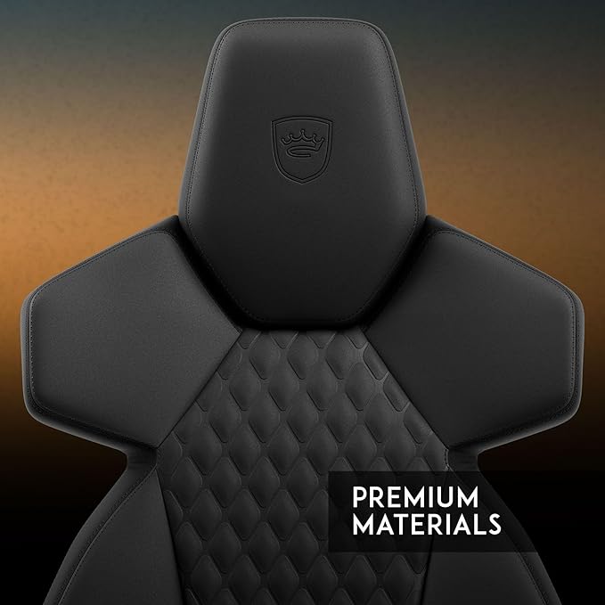 noblechairs Dawn Gaming Chair-Black - Ergonomic Desk Chair with Folding Armrests Synchronous Mechanism Faux Leather Cover Lumbar Support Universal Wheels