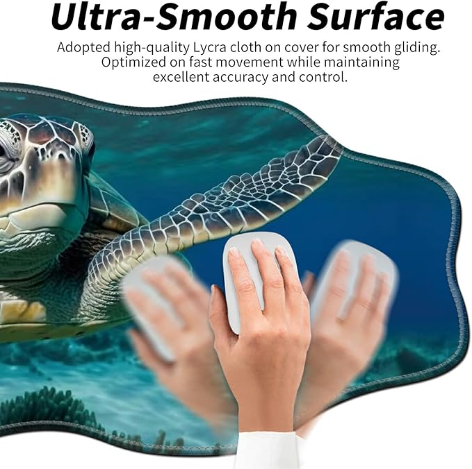Sea Turtle Desk Mat Mouse Pad 35.4X15.7 XL Extended Mousepad Huge Mouse Pads with Stitched Edges Desk Pad for Work Game Office Home