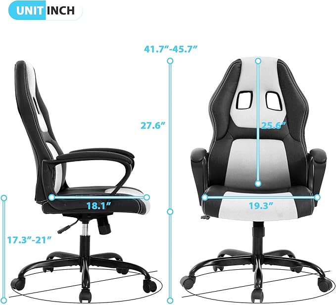 Swivel Gaming Chair Comfortable Cheap Gamer Chair for Adults with Lumbar Support Video Game Chairs with Wheels for Teens Desk Chair Gaming with Adjustable Height