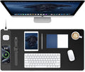 TopMade Mouse Pad with 15W Fast Wireless Charging 31.5x15.75 XXL Large Gaming Waterproof Desk Pad with Ultra-Smooth Surface Non-Slip Base Computer Desk Mat for MacBook PC Laptop Black