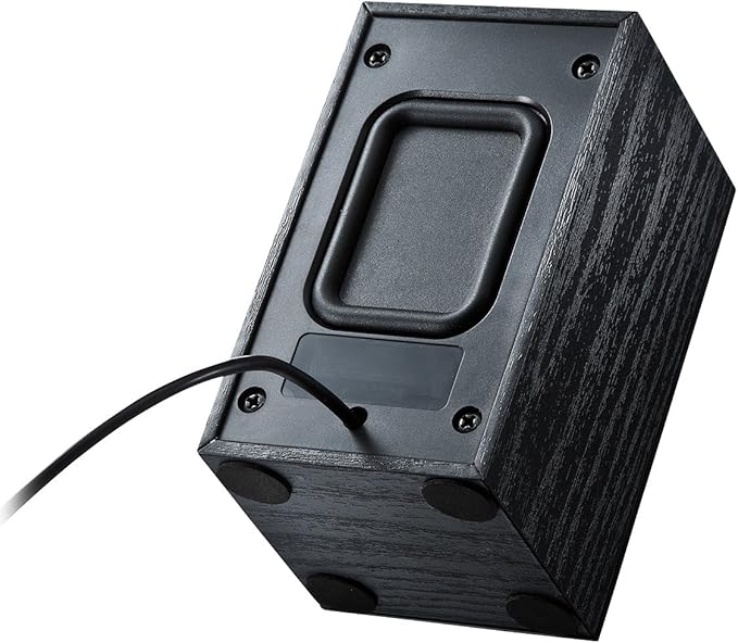 Sanwa Supply MM-SPU7BK USB Speaker Wooden Cabinet with Passive Radiator Black