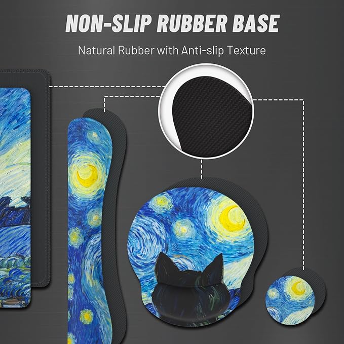Ovenbird Mouse Pad Set 4-in-1 The Starry Cat