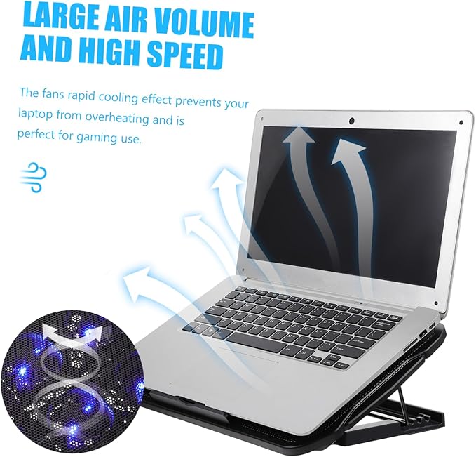 Angoily 1pc Laptop Cooling Rack Height Multi-Speed Wind Practical Heat Dissipation Stand for Laptop Notebook and Tablet Use Office