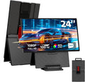 24 Large Portable Monitor IPS USB-C HDMI Work Home Gaming Second Monitor 4.2 Height &amp 90° Rotation Adjustable Stand for Laptop MacBook Phones PS4&amp5 Switch Xbox