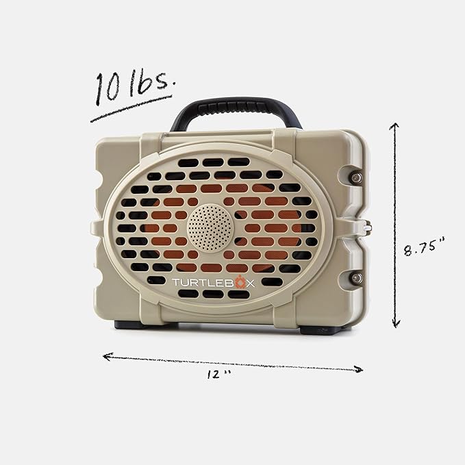 Turtlebox Original Gen 3: Portable Outdoor Bluetooth Speaker – Ultra-Loud (120dB) Waterproof (IP67) Rugged Impact-Resistant 3-Day Battery | Party Mode: Unlimited Pairing for Stereo Sound Tan