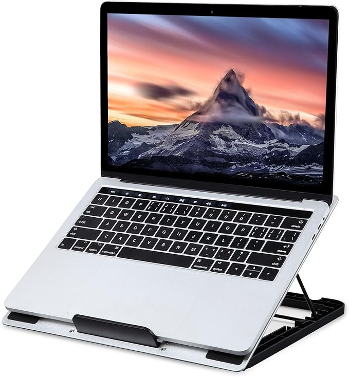 Foldable Laptop Cooling Pad with 6 Adjustable Heights Setting Double Quiet Fan for 10-16inch Notebook