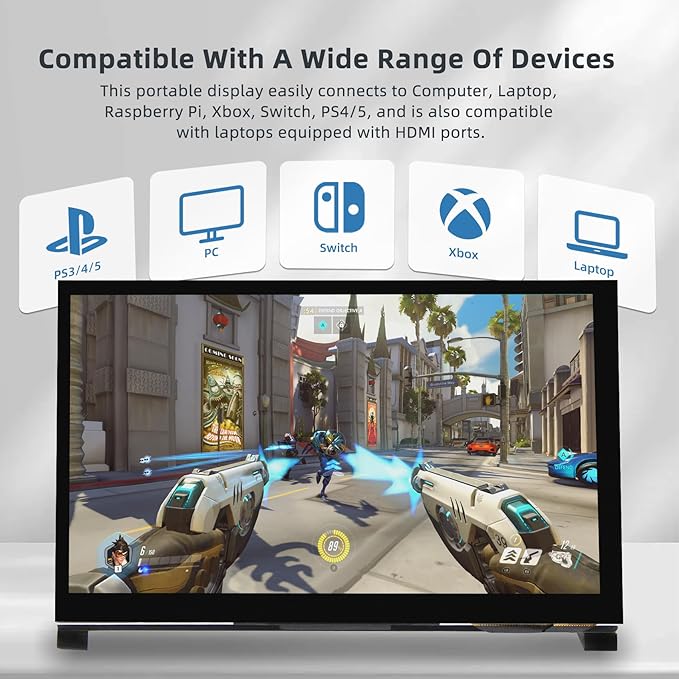 7 Inch IPS LCD Touch Screen Display 1024×600 HDMI Capacitive Mini Small Monitor for Raspberry Pi 5/4/3/2/B/B+ BB Black Win 11/10/8/7
