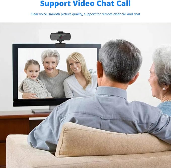 Yunseity Webcam with Microphone 1440P HD USB Computer Web Camera with 360° Rotation Auto Light Correction 2 Mics Streaming Webcam Plug &amp Play for Online Conferencing for Win for OS X