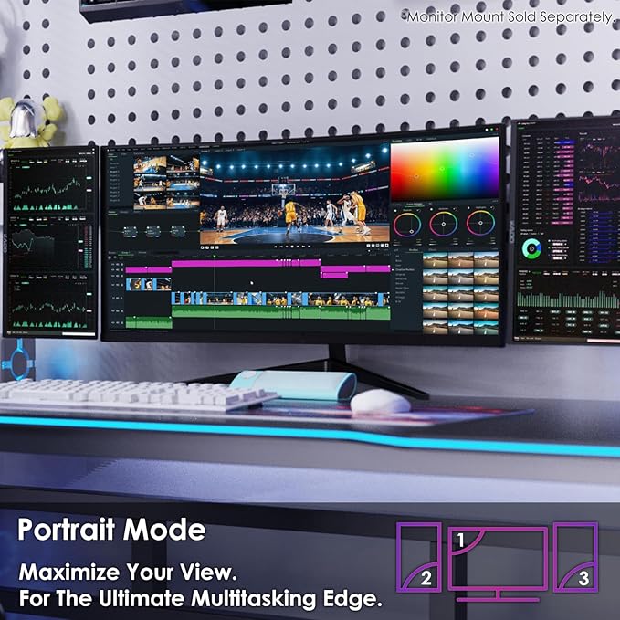 Kado Dual Portable Monitor Setup - 2-Pack 15.6 1080p IPS Triple Monitor Extender for Laptop 1920x1080 HDMI USB-C 180° Kickstand Built-in Speakers Stacked Desktop Setup Office Gaming Daytrading