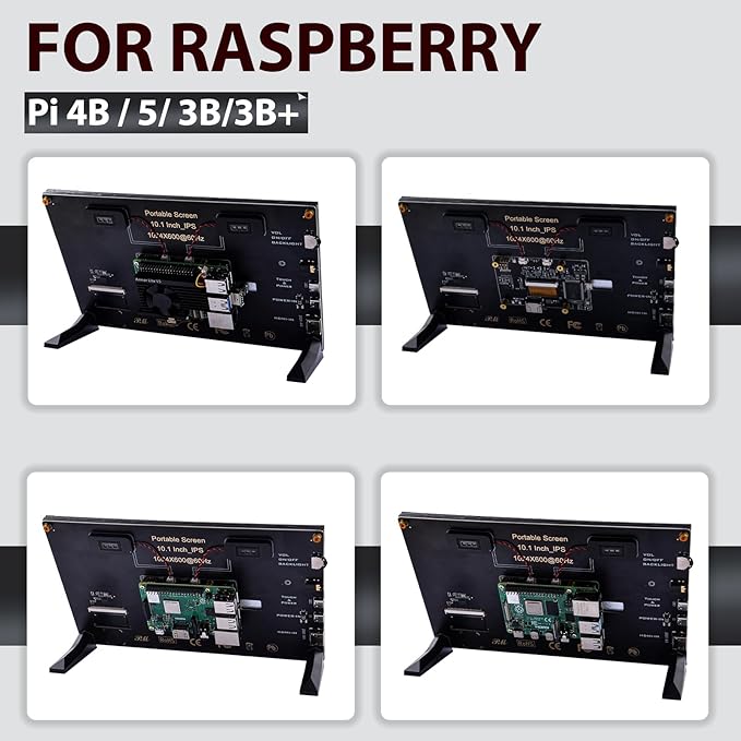 GeeekPi 10.1 inch Capacitive Touchscreen for Raspberry Pi HDMI Monitor IPS 1024X600 LCD Display with Dual-Speaker for Raspberry Pi 5/4B/3B+/3B/B+ with Mount Hole to Install Raspberry Pi Board