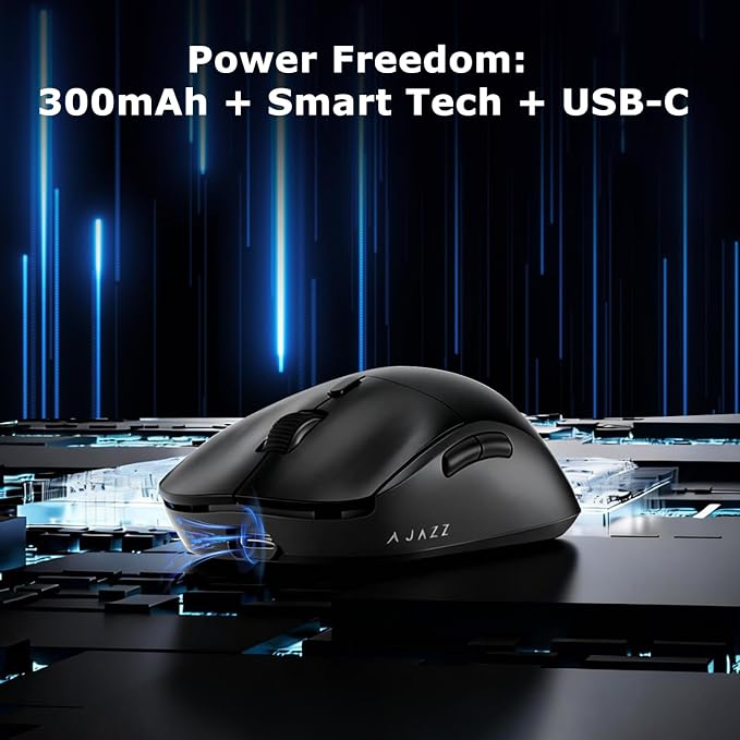 FIRSTBLOOD ONLY GAME. AJ199 Wireless Gaming Mouse PAW3395 Sensor 26000 DPI 60g Ultra-Lightweight Stable No-Dropout Connection 80M Clicks for FPS/MOBA &amp Long Sessions(Black)