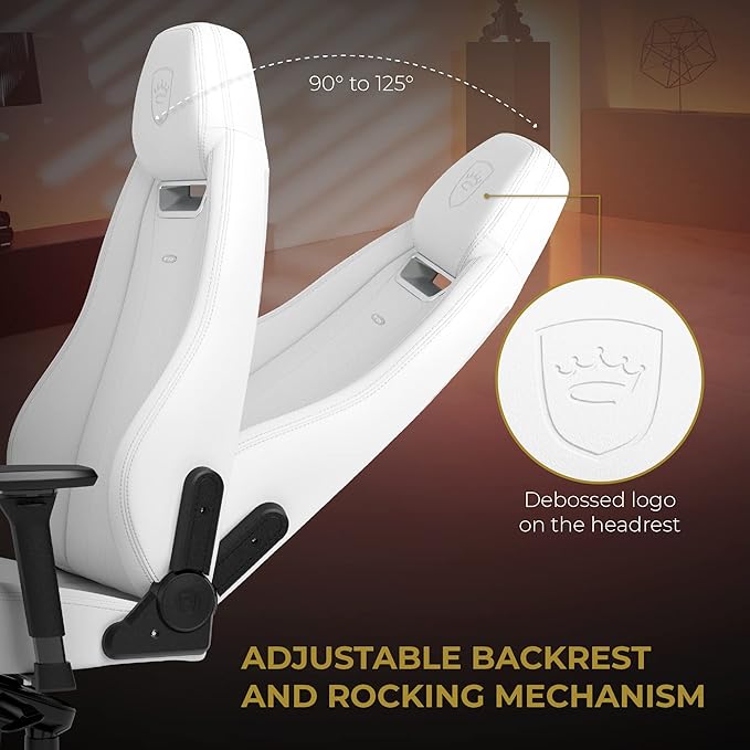 noblechairs Legend Ergonomic Gaming Chair Office Chair with Lumbar Support PU Leather White Edition