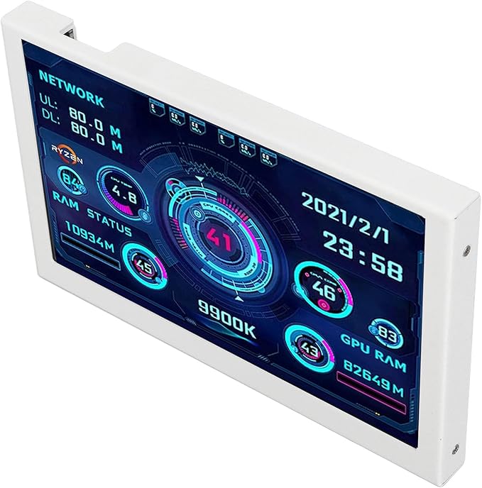 5 Inch Computer Temperature Monitor - PC Sensor Display for CPU RAM HDD Data - USB Mini Secondary Screen Compatible with Windows