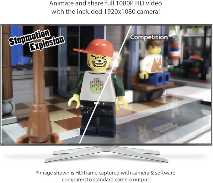 Complete HD Stop Motion Animation Kit | Stop Motion Animation Software with Full HD 1080P Camera Animation Software &amp Book (Windows &amp OS X)