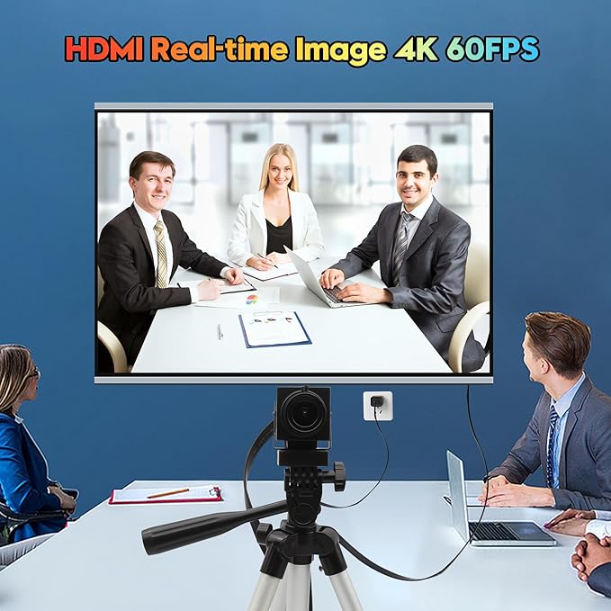 SVPRO 4K 60fps Streaming Camera with 4X Optical Zoom &amp Manual Focus HDMI/USB 3.0 Webcam for PC/Mac - Live Broadcast/OBS/Monitoring 2.8-12mm CS Mount Lens