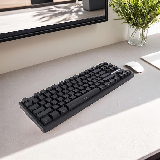 Zunate 87 Key Gaming Mechanical Keyboard Red Switch RGB Backlit Wire Less 2.4G Bluetooth Type C NKRO for Computer Laptop PC 2000 ME Vista 7 8 10 HarmonyOS OS X