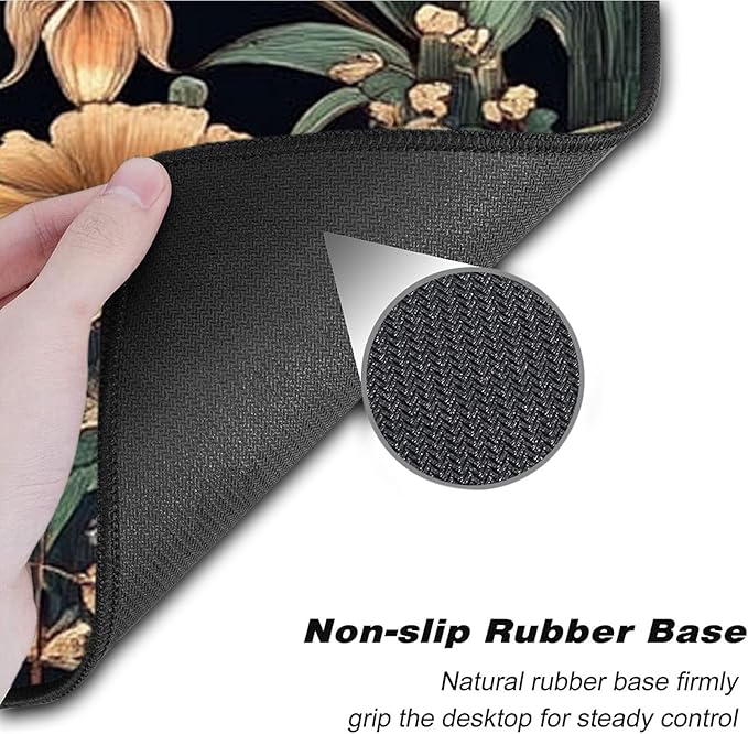 Keyboard Wrist Rest SetMemory Foam Wrist Support Mouse Pad31.5x11.8 Desk Mat for Comfortable Typing &amp Pain ReliefNon-Slip Base for Office &amp Home Use - Flower Butterfly Moon