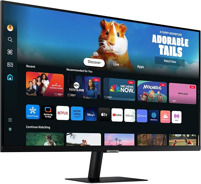Samsung 32 Smart FHD VA Monitor with HDR10 4ms Response Time Anti Glare Flicker Free VESA Mount (100mm) HDMI &amp DKZ Hub Black Color 2 Pack ErgoFlexy Dual Monitor Mount
