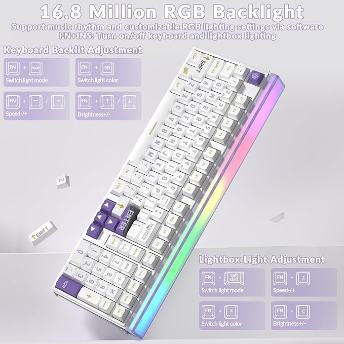 AULA Hero 99 Wired Gaming Keyboard Hall Effect Keyboard with Rapid Trigger Mode Hot Swappable Magnetic Switch Keyboard with Number Pad Web DriverRGB Backlit Mechanical Keyboard for Office PC Gamer