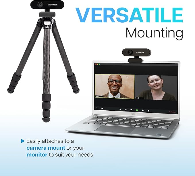 VisionTek VTWC30 Premium Full HD (1080P 30FPS) Webcam for Windows Mac Linux &amp Chromebook with Digital Dual Microphones Manual Focus Lens Privacy Cover 83-Degree Viewing Angle