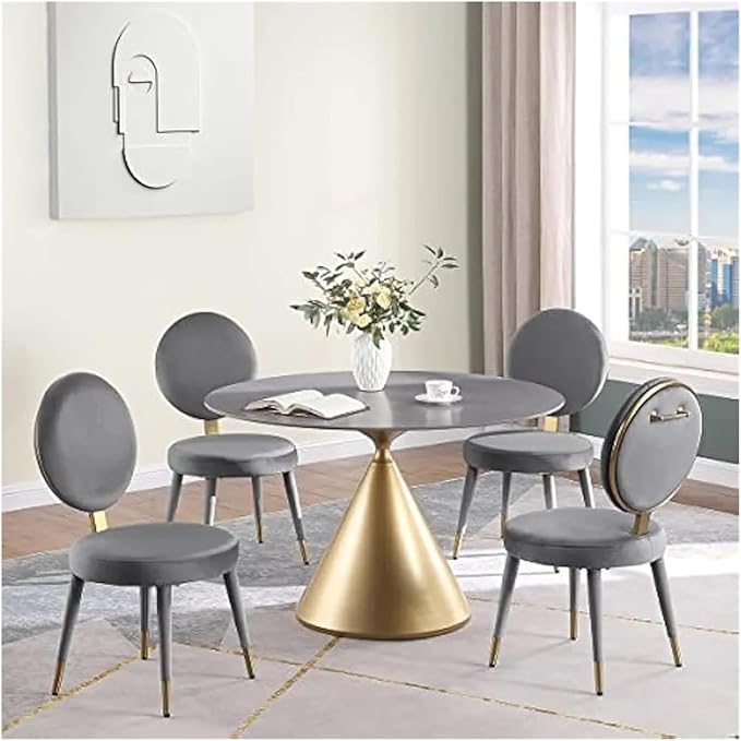 Adjustable Office Computer Chair with Armrest 1pcs Velvety Soft and Comfortable Upholstered Dining Chairs with Backrest