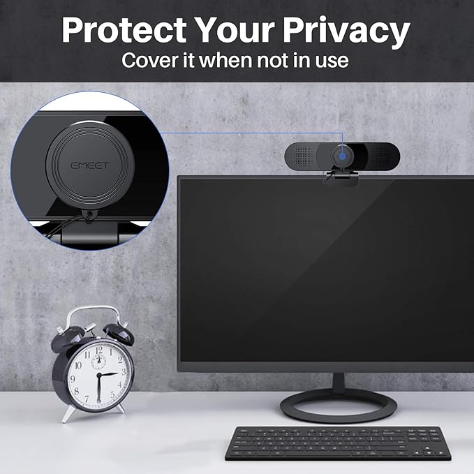 EMEET 3 in 1 Webcam - 1080P Webcam with Microphone and Speakers 2K UHD