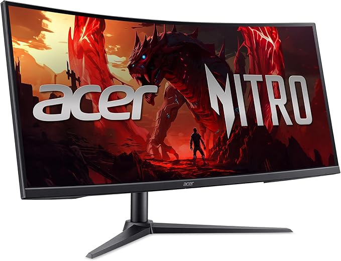 acer Nitro 34” Gaming Monitor | QHD 3440 x 1440 | 1500R 21:9 Curved | AMD FreeSync Premium | 200Hz Refresh Rate | 1ms (VRB) | sRGB 99% | 1 x Display Port 1.4 &amp 2 x HDMI 2.1 Ports | XZ340CUR X0bmii