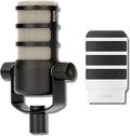 Rode PodMic Cardioid Dynamic Broadcast Microphone with WS14 PodMic Pop Filter - White