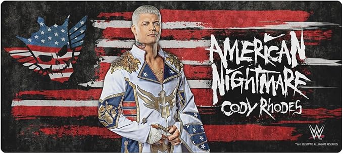 Head Case Designs Officially Licensed WWE American Nightmare Portrait Cody Rhodes 37.4 x 15.75 x 0.16 inches (900 x 400 mm) - XL Gaming Office Desk PC Keyboard Mouse Mat Pad