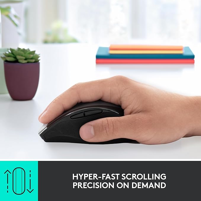 Logitech M705 Marathon Wireless Mouse Gaming Mouse Wireless 2.4 GHz USB-A Receiver 5-Programmable Buttons 3-Year Battery PC Mac Laptop Chromebook - Black