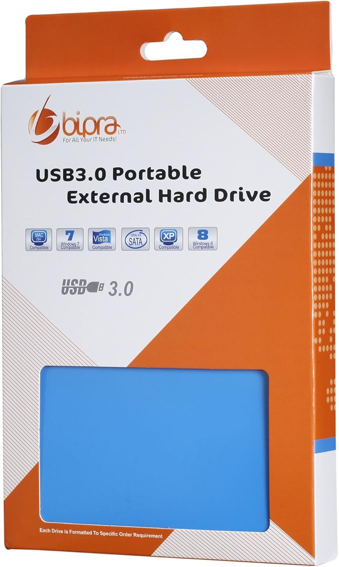 U3 2.5 inch USB 3.0 FAT32 Portable External Hard Drive - Blue (750GB)
