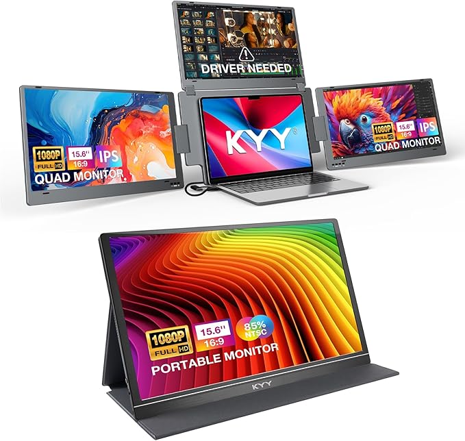 KYY 15.6 Quad Portable Monitor(X90G) and Portable Monitor (K3)