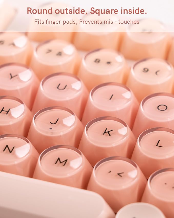 Keymatic Foundation Mechanical Keyboard98% Pink Creamy Keyboard Gaming Keyboard3 Mode with Multimedia ScreenRGB BacklitJelly MOA Profile keycaps for Win/MacPink