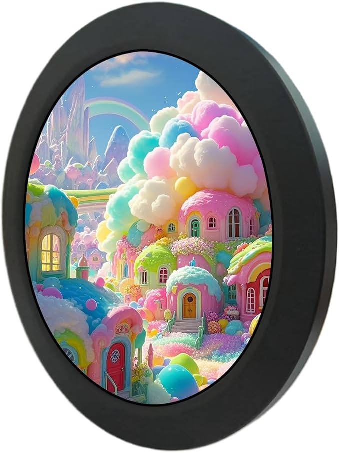 VSDISPLAY 3.4 Inch Round LCD Monitor 800x800 Circle Display for PC Case Secondary Screen Monitoring Computer PC Case DataBlack